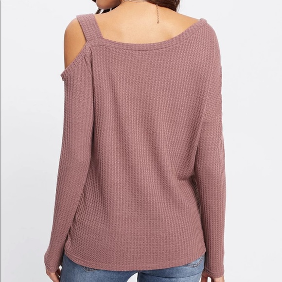 Asymmetrical Neck Slit Top - Picture 2 of 3